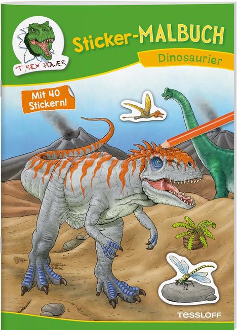Sticker-Malbuch Dinosaurier, Buch
