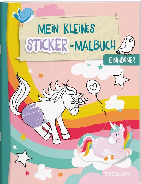 Mein kleines Sticker-Malbuch. Einhörner, Buch