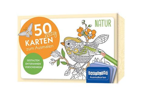 50 cozy Karten zum Ausmalen - Natur, Diverse