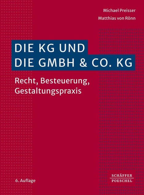 "Die KG und die GmbH & Co. KG: Recht, Besteuerung, Gestaltungspraxis" in weißen Buchstaben auf rotem Grund.