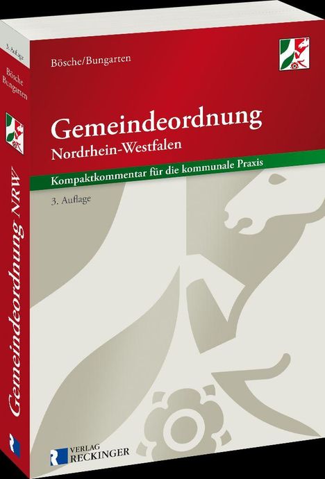 "Bösche/Bungarten. Gemeindeordnung Nordrhein-Westfalen. Kompaktkommentar. 3. Auflage." Text auf einem Buchcover.