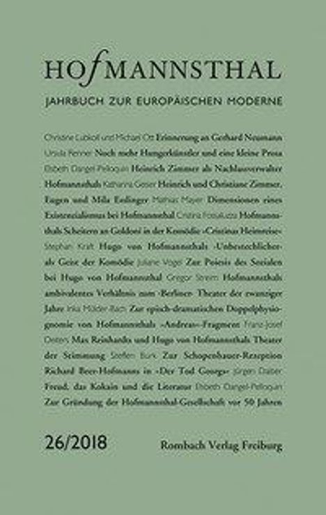 Hofmannsthal Jahrbuch zur Europäischen Moderne Band 26/2018, Buch