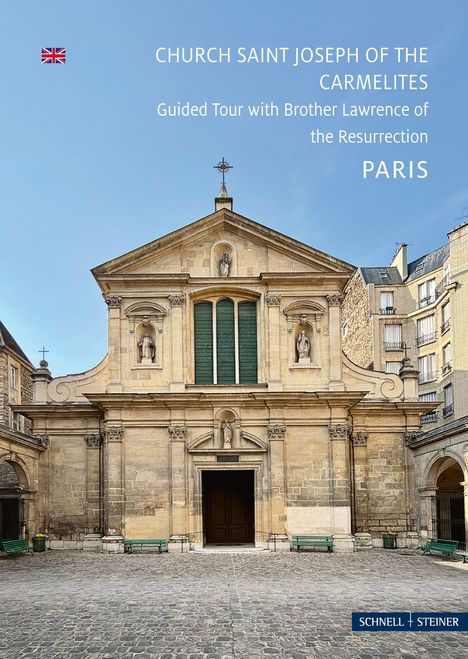 Text: "CHURCH SAINT JOSEPH OF THE CARMELITES, Guided Tour with Brother Lawrence of the Resurrection, PARIS." 

Motiv: Fassade einer Kirche.