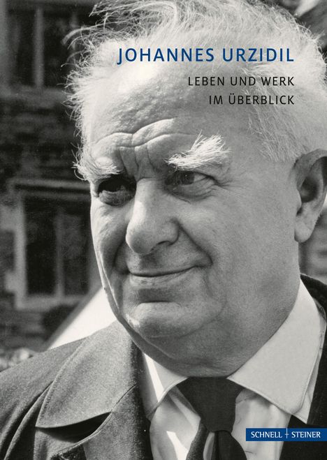 Text: "Johannes Urzidil: Leben und Werk im Überblick". Ein älterer Mann mit Anzug und nachdenklichem Ausdruck.