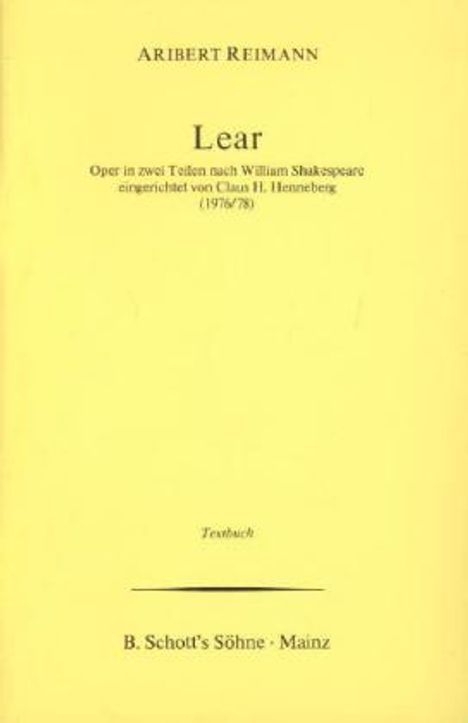 Lear, Buch