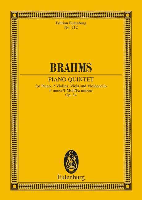 Johannes Brahms: Klavierquintett f-Moll, Noten