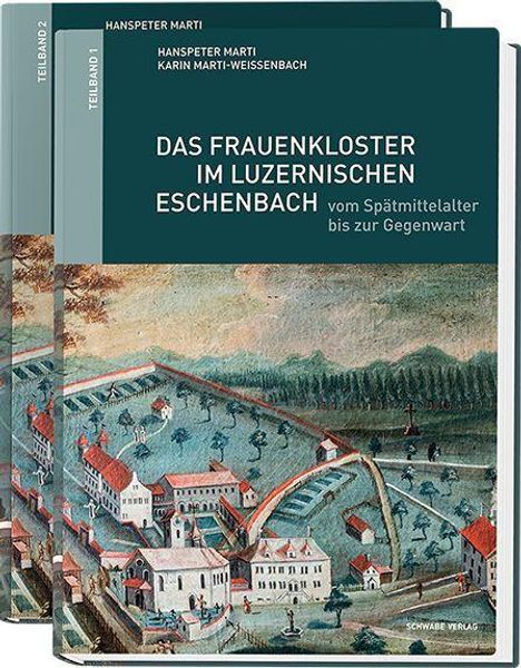 Buchtitel: "Das Frauenkloster im luzernischen Eschenbach" mit Bild eines historischen Klosters und Landschaft.