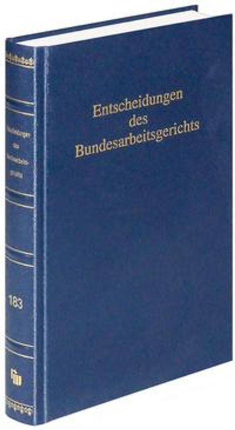 Entscheidungen des Bundesarbeitsgerichts (BAGE 183), Buch