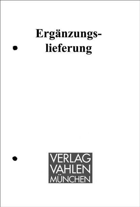 „Ergänzungslieferung“ steht oben. Unten ein schwarzes Quadrat mit „VERLAG VAHLEN MÜNCHEN“. Links zwei Lochungen.