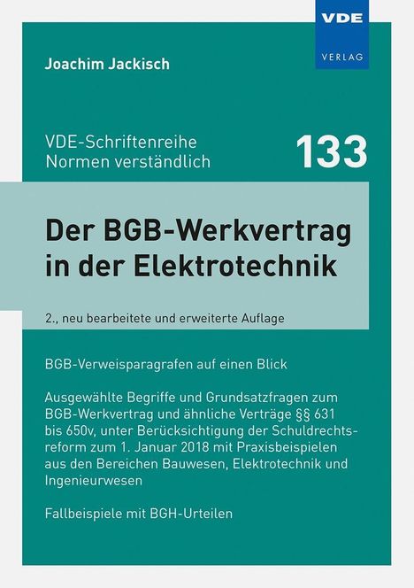 Joachim Jackisch: Der BGB-Werkvertrag in der Elektrotechnik, Buch