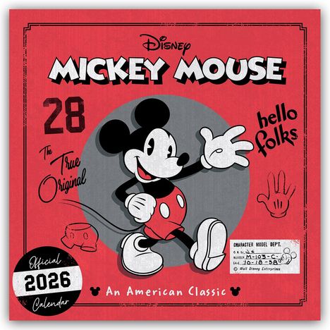 Danilo Promotion Ltd: Disney Mickey Mouse 2026 - Wandkalender, Kalender