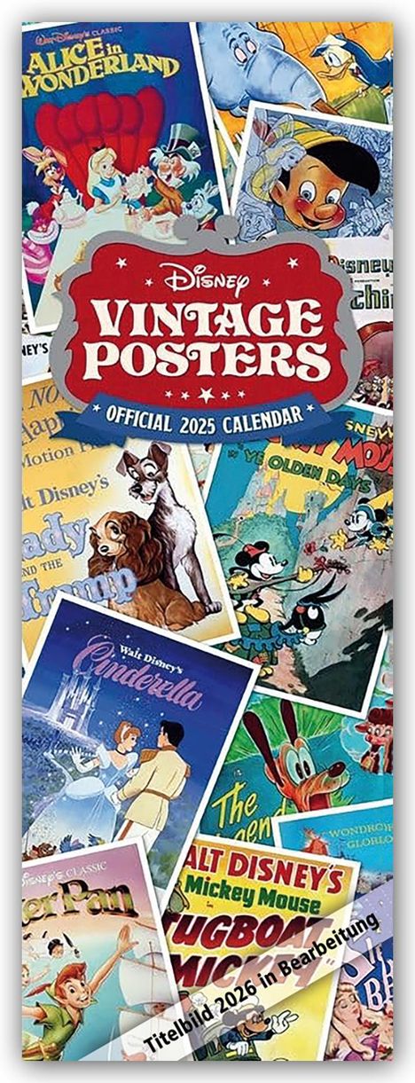 Danilo: Disney Vintage Posters - Original Disney Filmplakate 2026 - Slimline-Kalender, Kalender