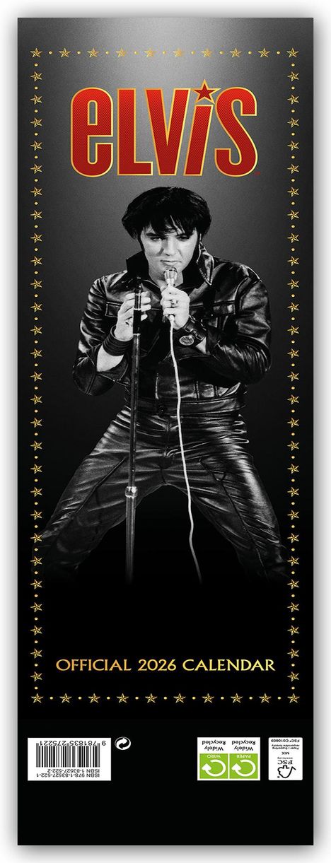 Danilo: Elvis 2026 - Slimline-Kalender, Kalender