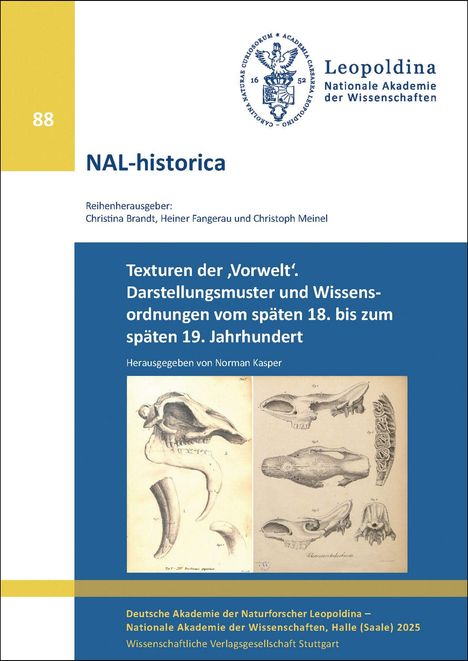 NAL-historica: Texturen der ‚Vorwelt‘. Illustration von fossilen Schädeln und Kiefern. Herausgegeben von Norman Kasper.