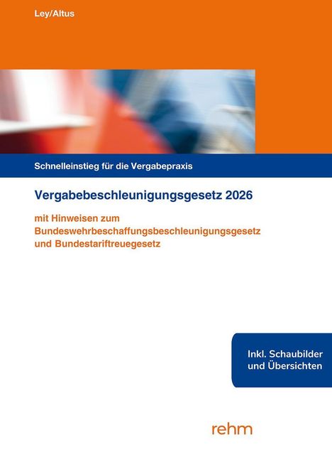 Vergabebeschleunigungsgesetz 2026. Hinweise zum Bundeswehrbeschaffungsbeschleunigungsgesetz. Orange-Blaues Layout.
