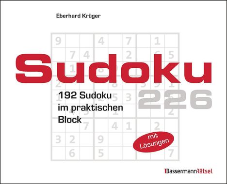 Eberhard Krüger: Sudokublock 226 (5 Exemplare à 2,99 EUR), Buch