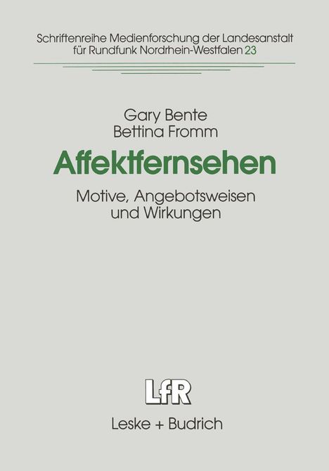 Bettina Fromm: Affektfernsehen, Buch