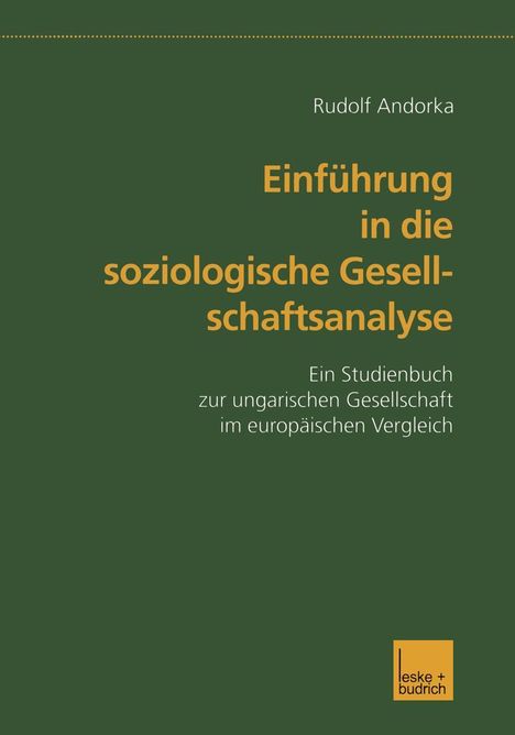 Rudolf Andorka: Einführung in die soziologische Gesellschaftsanalyse, Buch