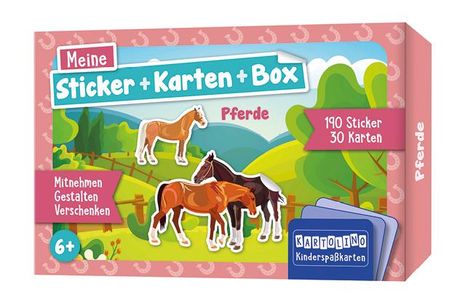 Meine Sticker + Karten + Box - Pferde, Buch