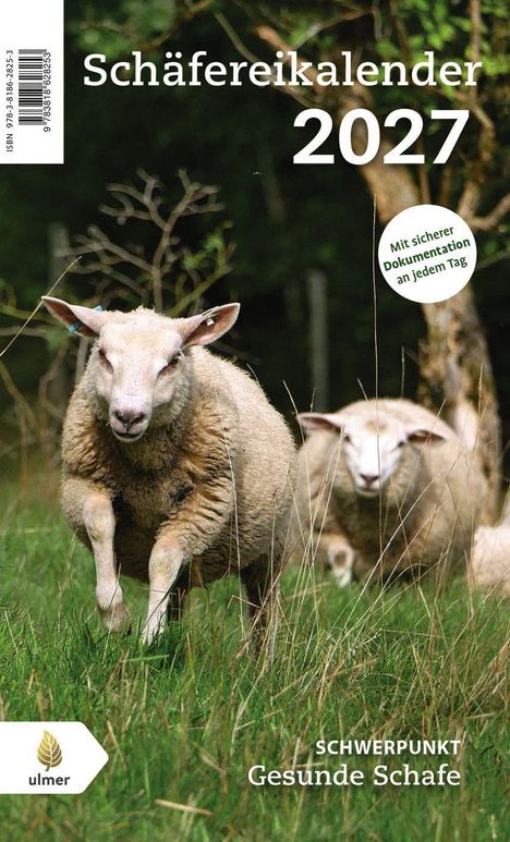 "Schäfereikalender 2027", "Mit sicherer Dokumentation an jedem Tag", "SCHWERPUNKT Gesunde Schafe", Schaf auf Wiese.
