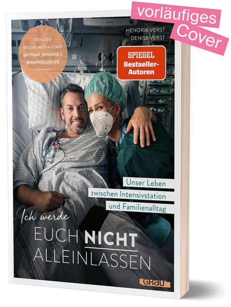 Vorläufiges Cover. SPIEGEL Bestseller-Autoren. Zwei Personen im Krankenhausbett, eine als Patient, die andere als medizinisches Personal.