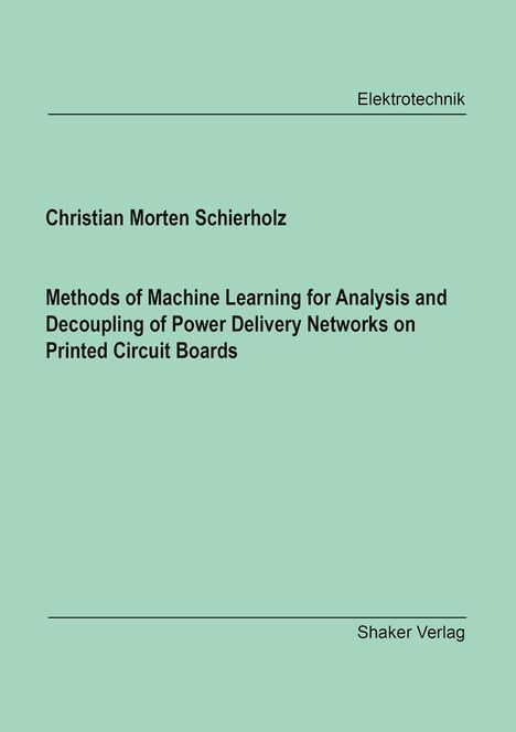 Elektrotechnik. Titel: Methods of Machine Learning for Analysis... Shaker Verlag. Mintgrüner Hintergrund.