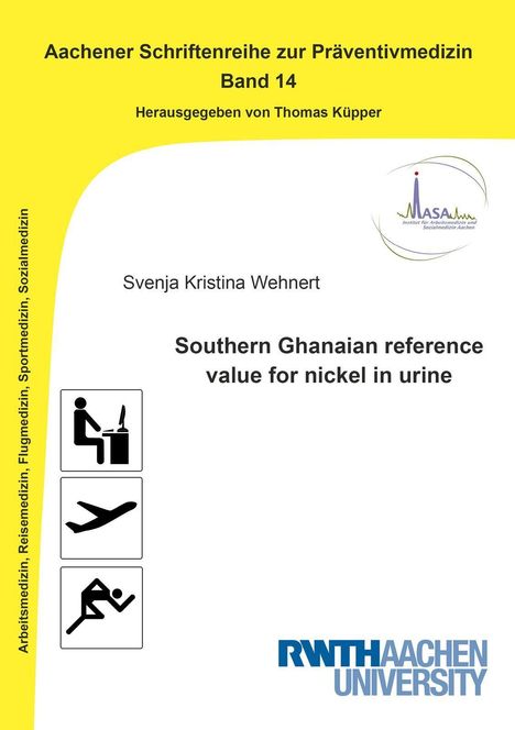 Aachener Schriftenreihe, Band 14. Autor: Svenja Kristina Wehnert. Logo: RWTH Aachen. Symbole für Arbeit, Fliegen, Sport.
