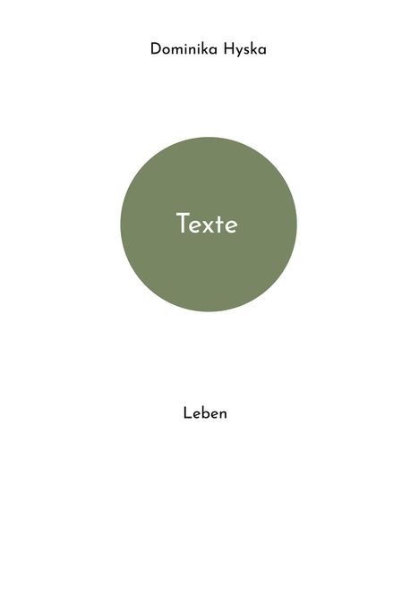 Dominika Hyska: Texte, Buch