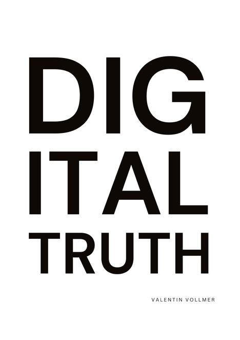Valentin Vollmer: Digital Truth, Buch