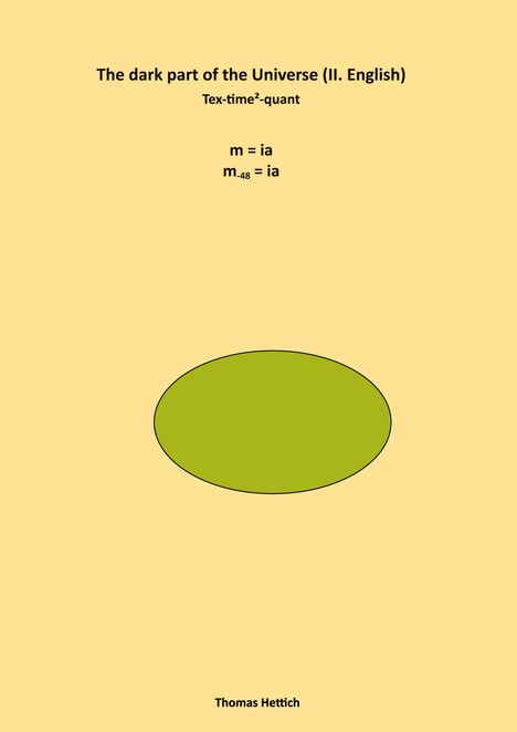 "The dark part of the Universe" steht oben, darunter Formeln. Unten mittig ein grüner ovaler Bereich auf hellbeigem Hintergrund.