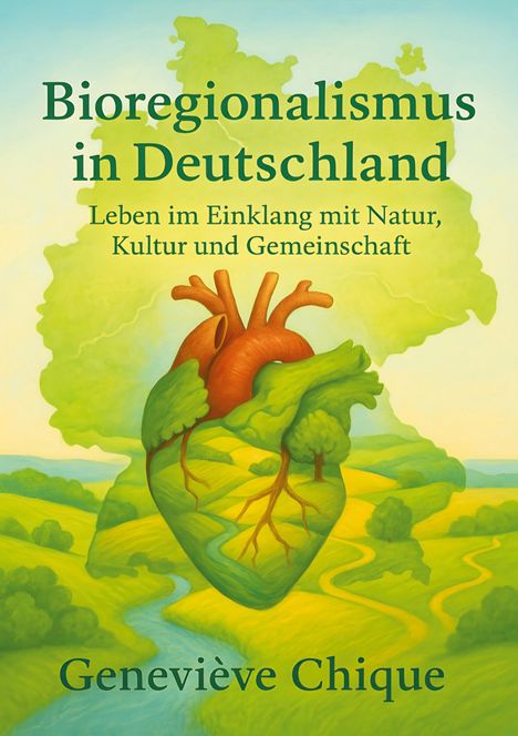 „Bioregionalismus in Deutschland: Leben im Einklang mit Natur, Kultur und Gemeinschaft“. Gezeichnetes Herz als Landschaft.