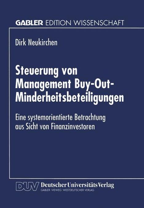 Dirk Neukirchen: Steuerung von Management Buy-Out-Minderheitsbeteiligungen, Buch