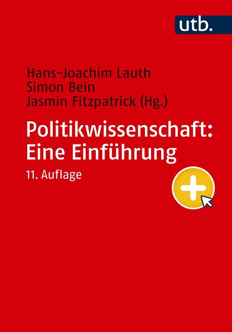 Buchtitel: "Politikwissenschaft: Eine Einführung, 11. Auflage" mit Herausgebern und einem utb-Logo.