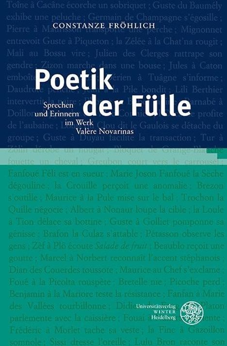 Constanze Fröhlich: Fröhlich, C: Poetik der Fülle, Buch