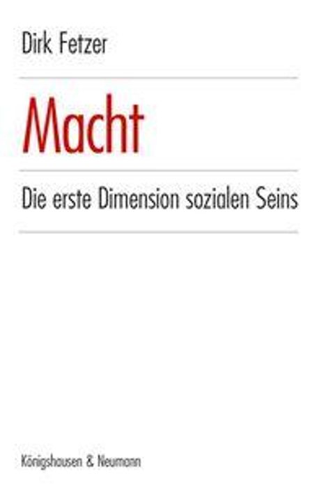 Titel: "Macht: Die erste Dimension sozialen Seins" von Dirk Fetzer. Unten steht "Königshausen & Neumann".