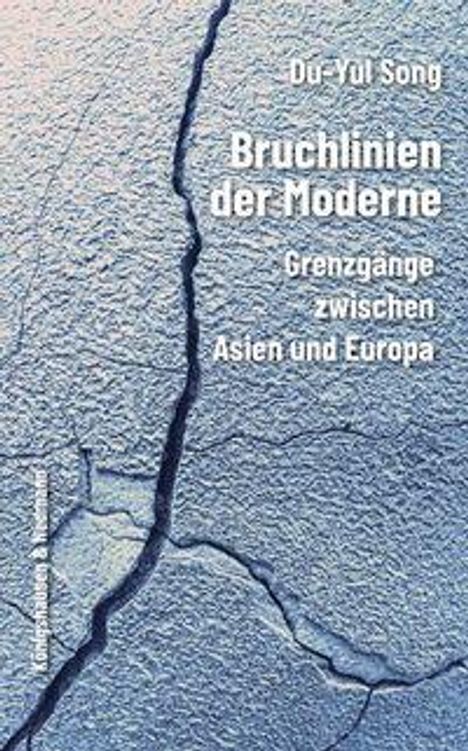 Titel: Du-Yul Song, "Bruchlinien der Moderne. Grenzgänge zwischen Asien und Europa". Hintergrund: strukturiert mit Rissen.