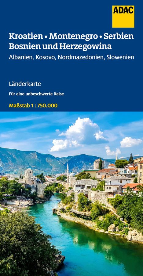 ADAC Länderkarte Kroatien, Montenegro, Serbien, Bosnien und Herzegowina 1:750.000, Karten