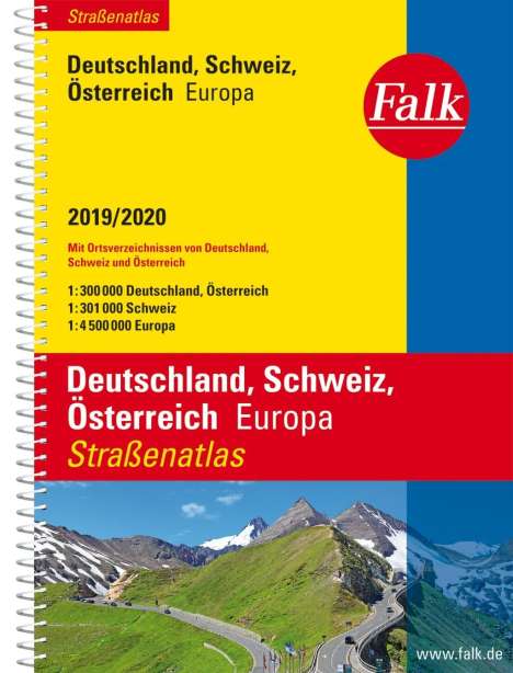 Falk Straßenatlas Deutschland, Schweiz, Österreich, Europa 2019/2020 1 : 300 000, Buch