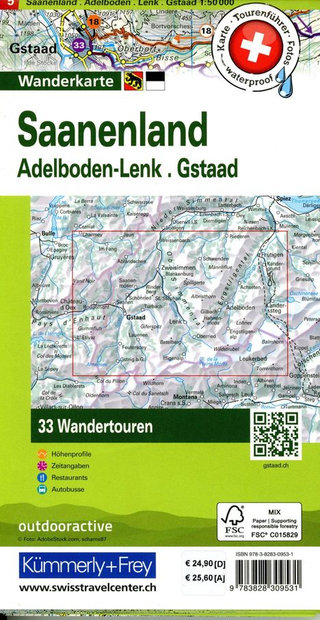Saanenland Adelboden-Lenk, Gstaad Nr. 05 Touren-Wanderkarte 1:50 000, Karten