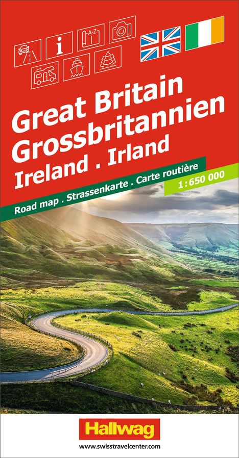 Hallwag Strassenkarte Grossbritannien, Irland 1:650.000, Karten