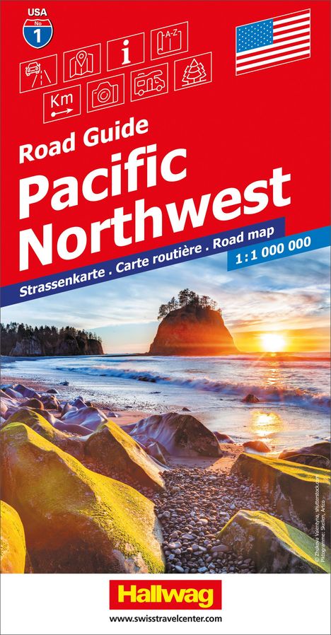USA, Pacific Northwest, Nr. 01, Strassenkarte 1:1Mio., Karten