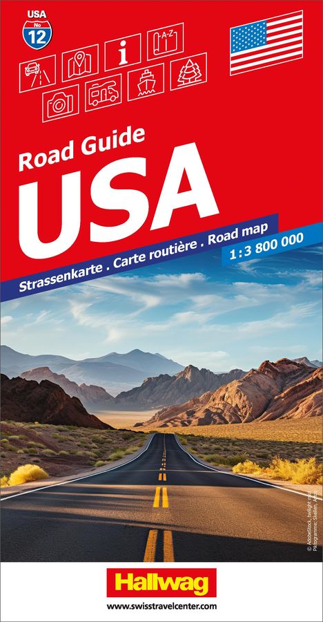 USA Strassenkarte 1:3,8 Mio. Road Guide No 12, Karten