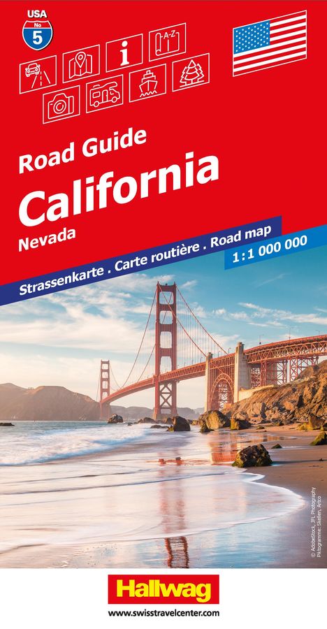 California, Nevada Strassenkarte 1:1 Mio., Road Guide Nr. 5, Karten