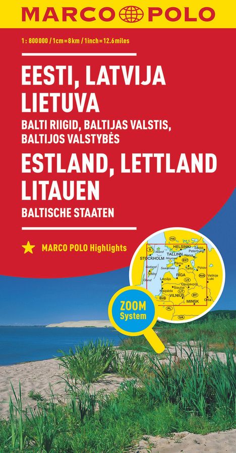MARCO POLO Länderkarte Estland, Lettland, Litauen, Baltische Staaten 1: 800 000, Karten