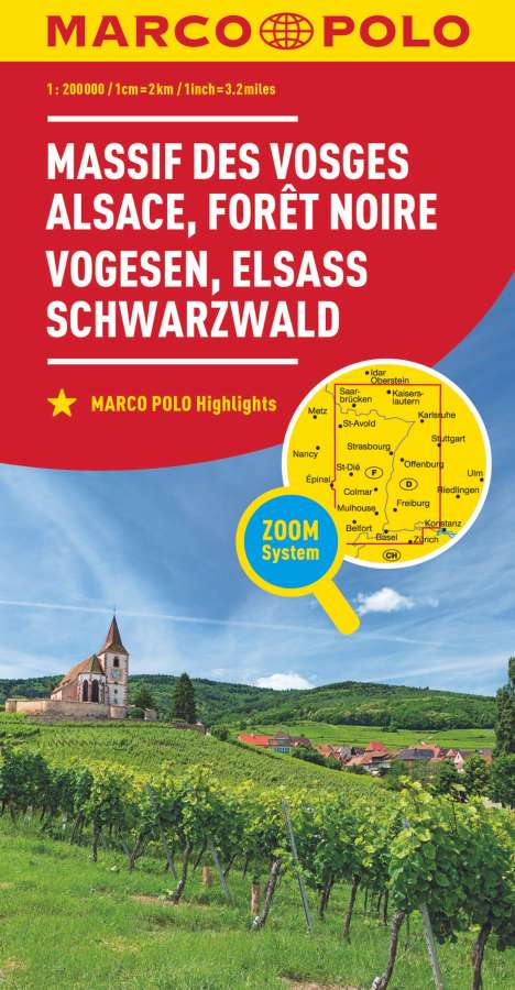 MARCO POLO Karte Frankreich Vogesen, Elsass, Schwarzwald 1:200 000, Karten