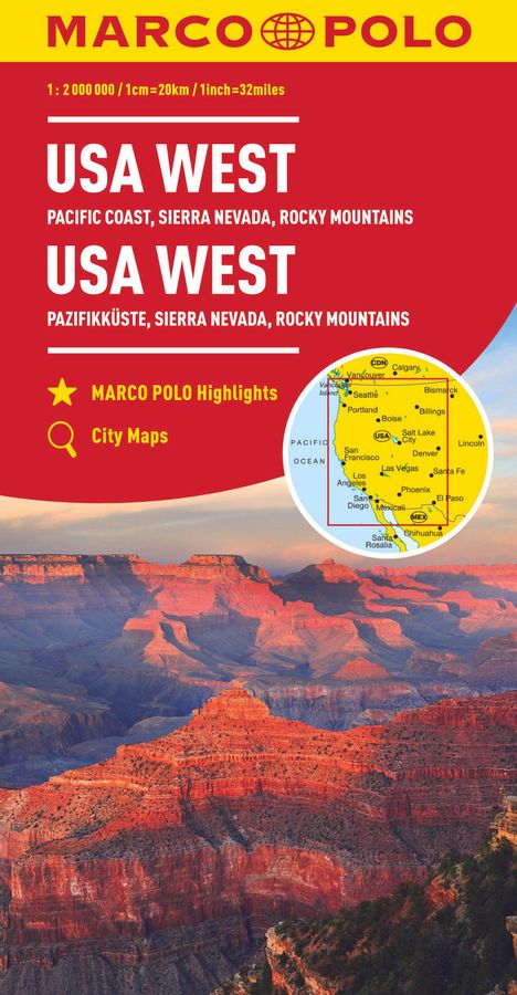 MARCO POLO Kontinentalkarte USA West 1:2 000 000, Karten