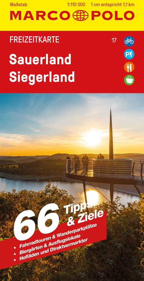 MARCO POLO Freizeitkarte 17 Sauerland, Siegerland 1:110.000, Karten