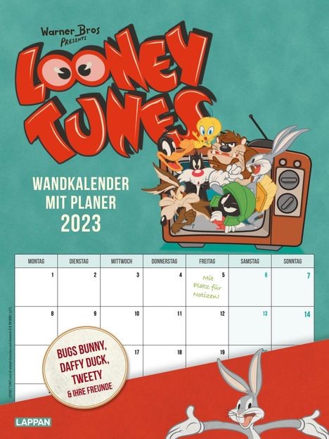 Looney Tunes Retro Planer 2023, Kalender