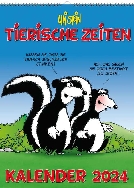 Uli Stein: Uli Stein Tierische Zeiten 2024: Monatskalender für die Wand, Kalender