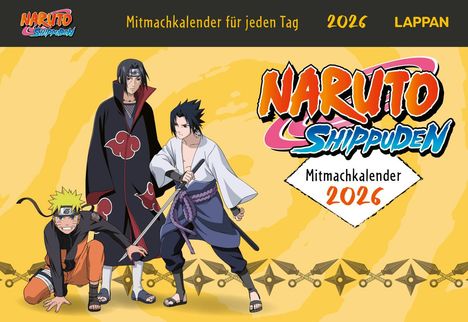 Masashi Kishimoto: Naruto Shippuden 2026 Mitmachkalender für jeden Tag, Kalender